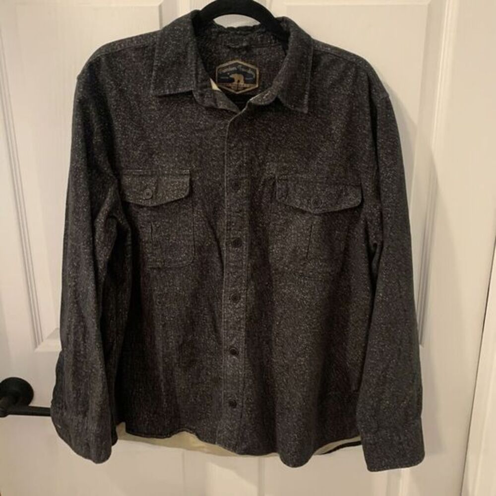 Freedom Foundry sz L Long Sleeve Button Up Lined‎ Heavyweight Shirt Men's Gray